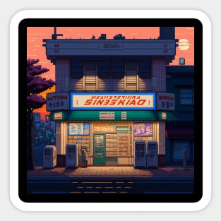 Japanese Store with Sunset View Sticker